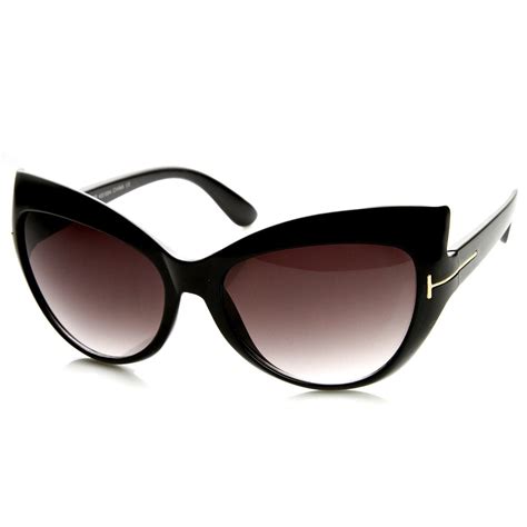 WOMEN'S LUXURY BLUE CAT EYE SUNGLASSES 